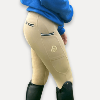 beige children's competition leggings