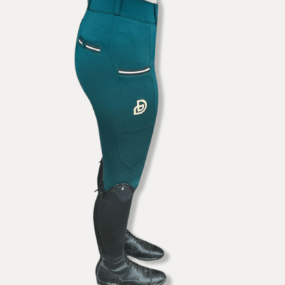 green kids horse riding leggings