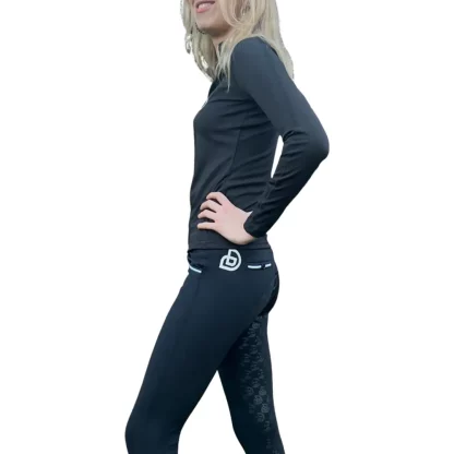 Black Horse Riding leggings by DP Equine (side) (1).1