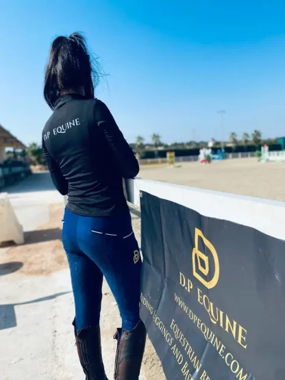 Black Equine Base layer by DP Equine (back) at the horse show